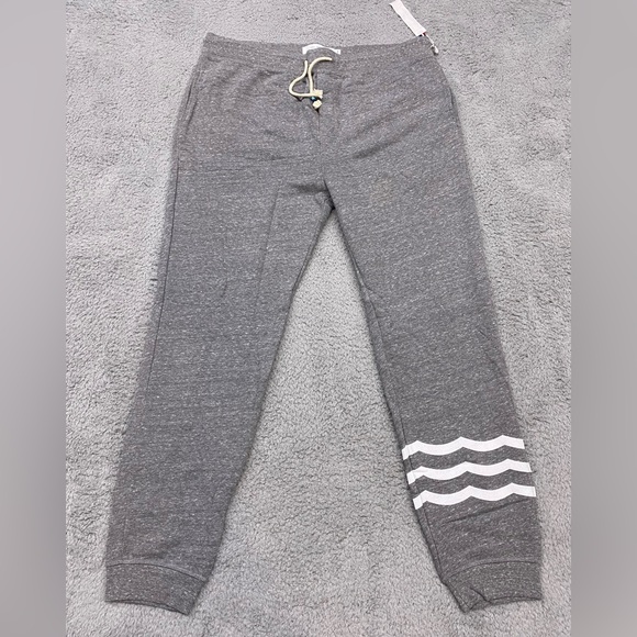 SOL ANGELES Pants Mens XL Extra Large Heather Gray Essential Joggers Striped - Picture 1 of 16